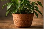 Terracotta Planter with Tribal Motif